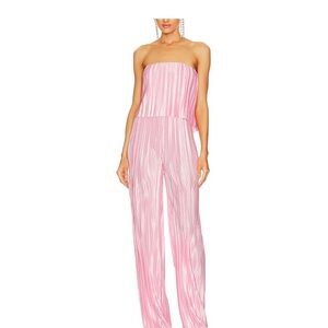 Amanda Uprichard Pink and White Striped Jumpsuit